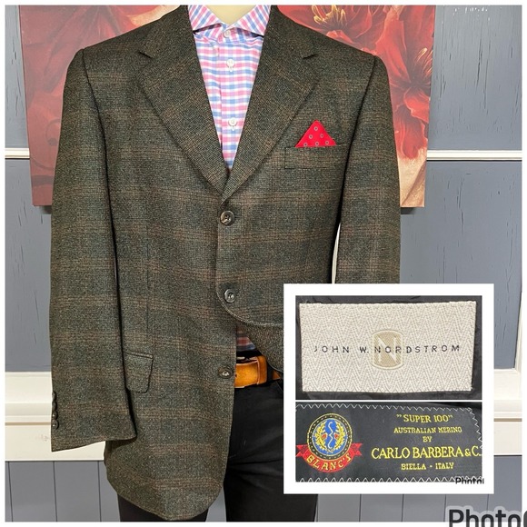 John W. Nordstrom Other - John W. Nordstrom Australian Merino Blazer Mens 42R Shoulder Pads 3 Button